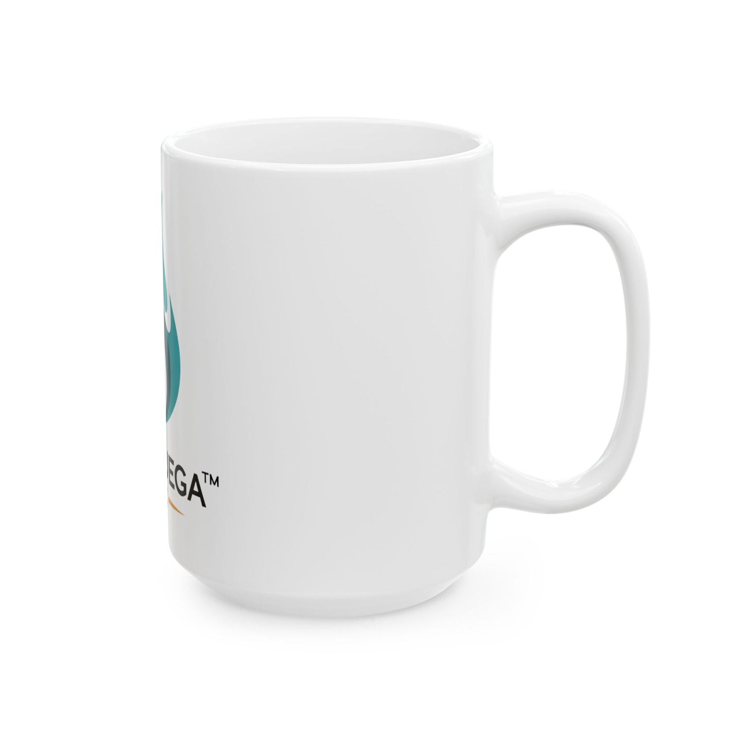 Max Fuega™ LLC Ceramic Mug — Colorful Flame Logo Coffee Cup (11oz & 15oz)