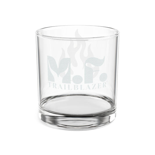 M.F. Trailblazer™ Engraved Whiskey Glass with Flame Design | 10.5oz Rocks Glass
