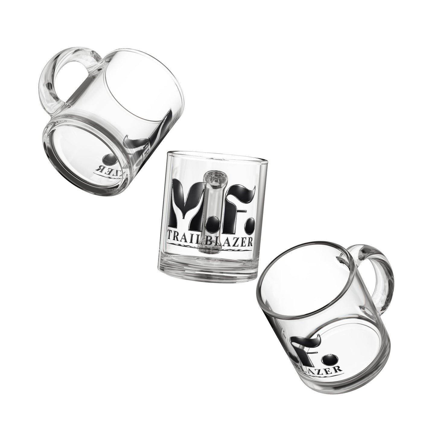 MF Trailblazer 10oz Glass Cup | Coffee, Tea, Cocktail Mug | Black MF Logo