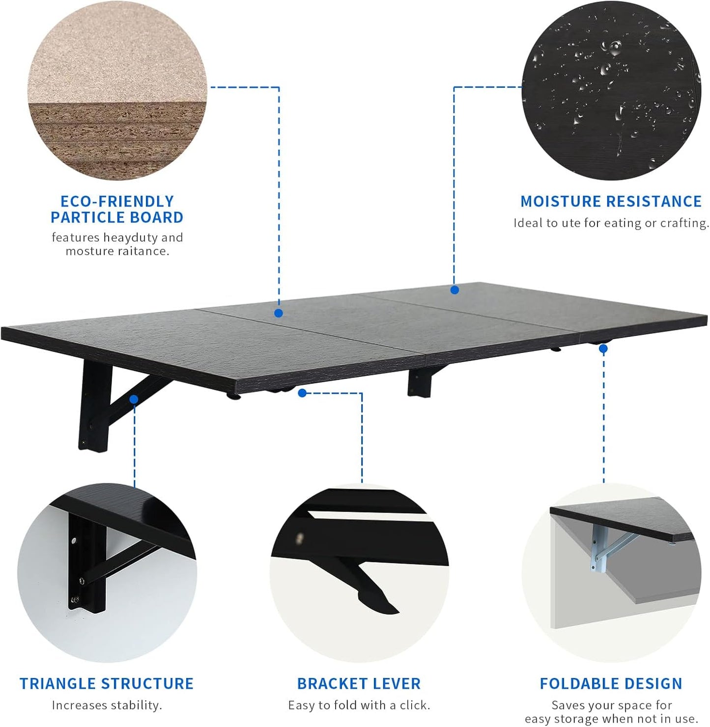 Zytty Folding Wall Desk | Space-Saving Office Workstation