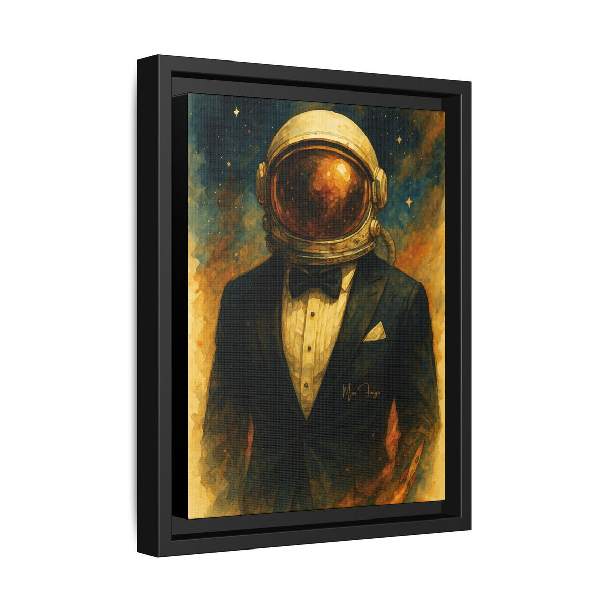 M.F. Galaxy Space Wall Art | Surreal Astronaut Gentleman | Framed Matte Canvas w/ Artist Signature*