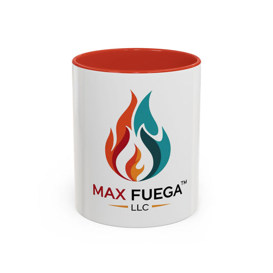 Max Fuega LLC Logo Accent Coffee Mug – Branded 11/15oz Ceramic