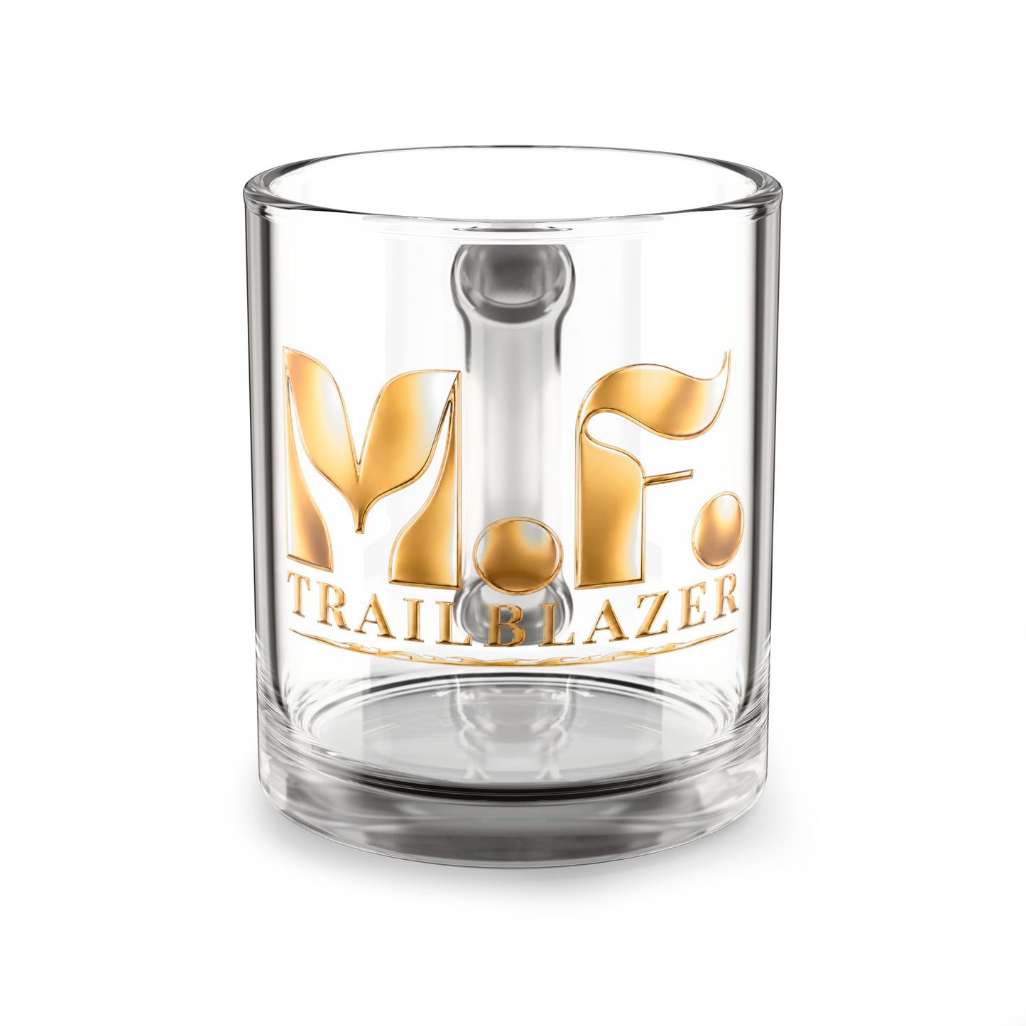MF Trailblazer 10oz Glass Cup | Coffee, Tea, Cocktail Mug | Gold MF Logo