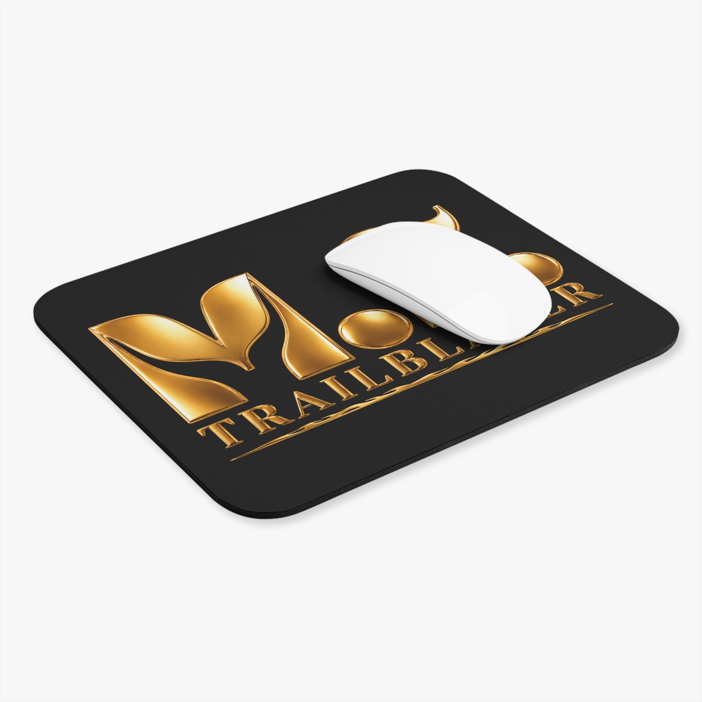 M.F. Trailblazer Gold Logo Mouse Pad | Sleek Black Desk Pad for Leaders & Professionals