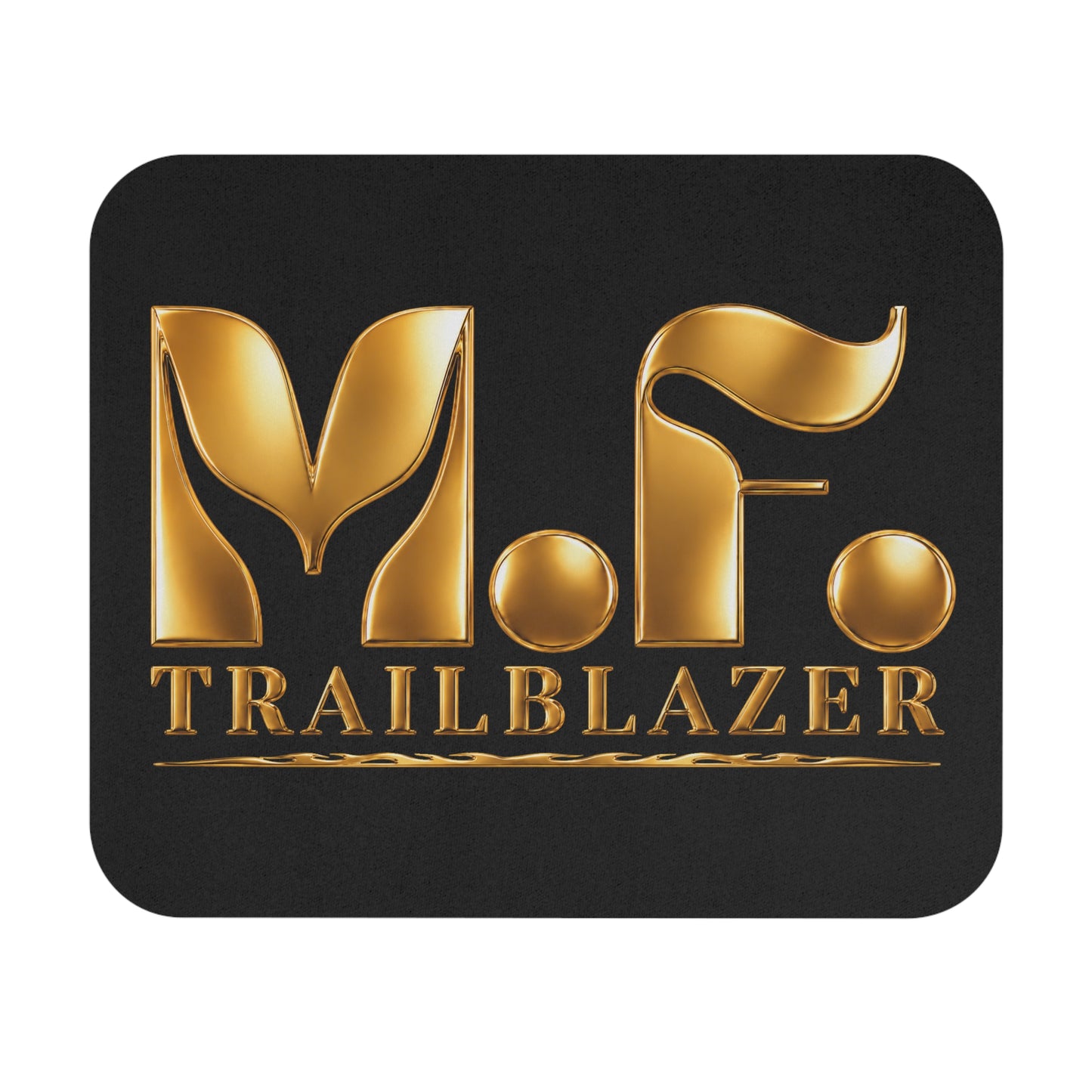 M.F. Trailblazer Gold Logo Mouse Pad | Sleek Black Desk Pad for Leaders & Professionals