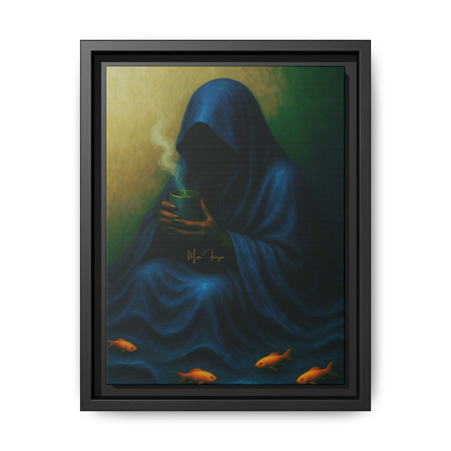M.F. Surreal Nautical Art | Mysterious Keeper of the Cold Tide | Matte Framed Canvas w/ Artist SIgnature*
