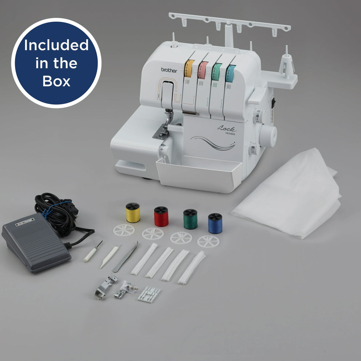 Brother 1034DX Serger 3/4 Thread Overlock Machine, New, Metal Frame