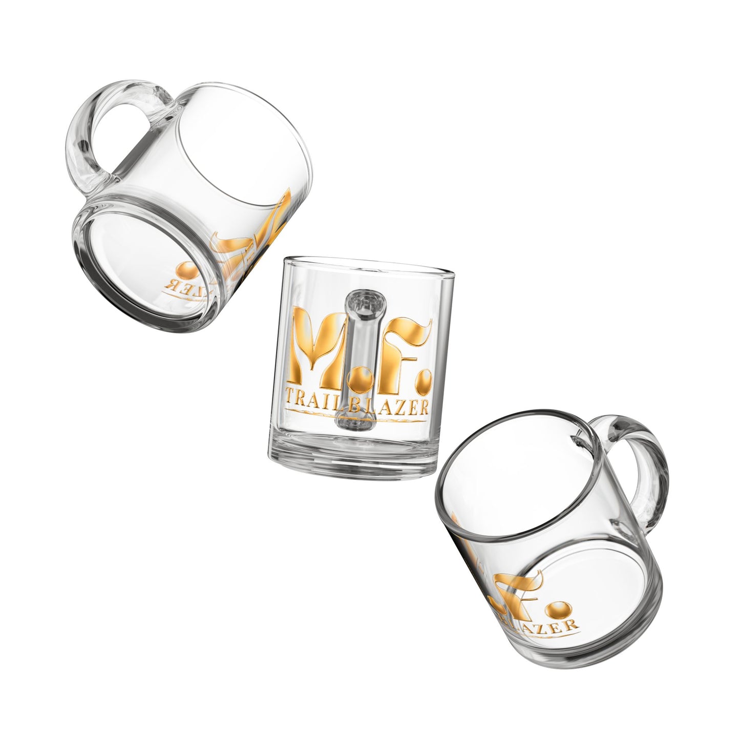 MF Trailblazer 10oz Glass Cup | Coffee, Tea, Cocktail Mug | Gold MF Logo