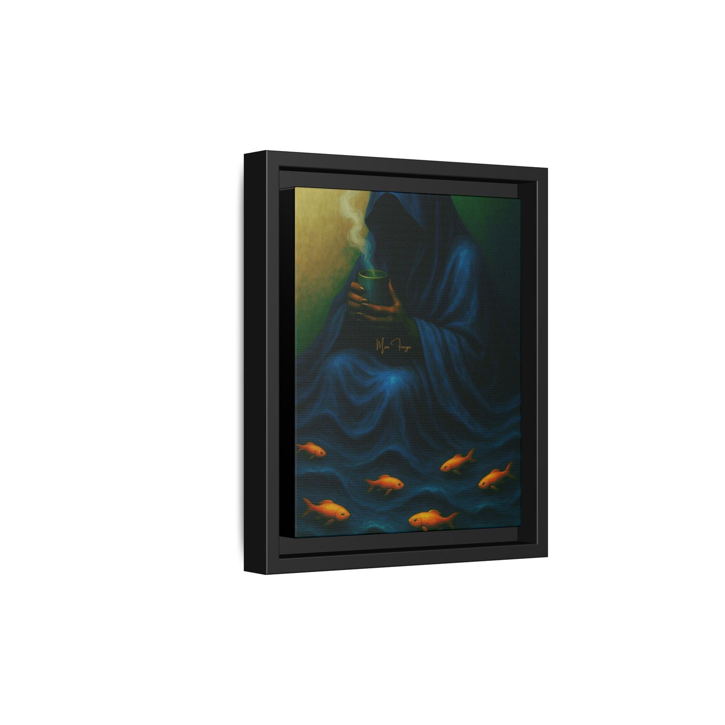 M.F. Surreal Nautical Art | Mysterious Keeper of the Cold Tide | Matte Framed Canvas w/ Artist SIgnature*