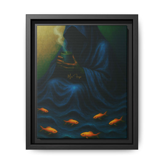 M.F. Surreal Nautical Art | Mysterious Keeper of the Cold Tide | Matte Framed Canvas w/ Artist SIgnature*