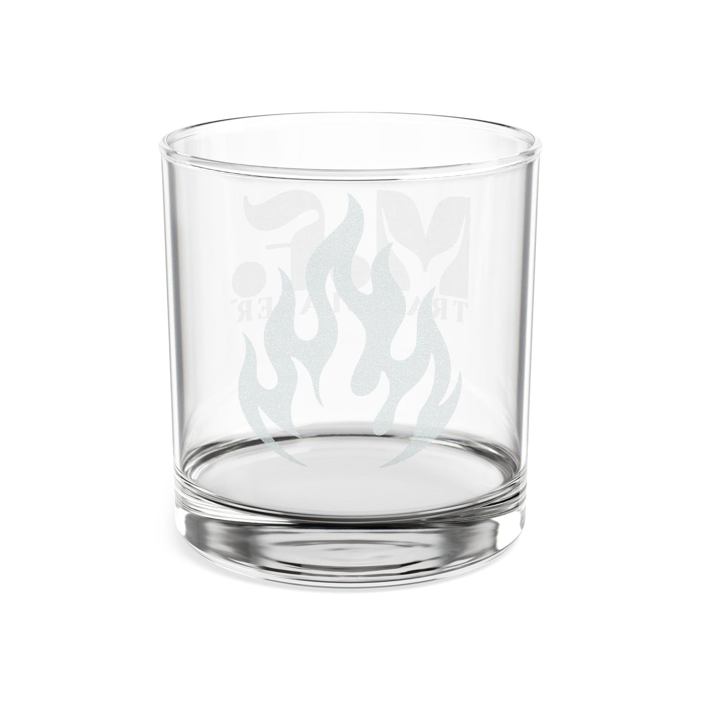 M.F. Trailblazer™ Engraved Whiskey Glass with Flame Design | 10.5oz Rocks Glass
