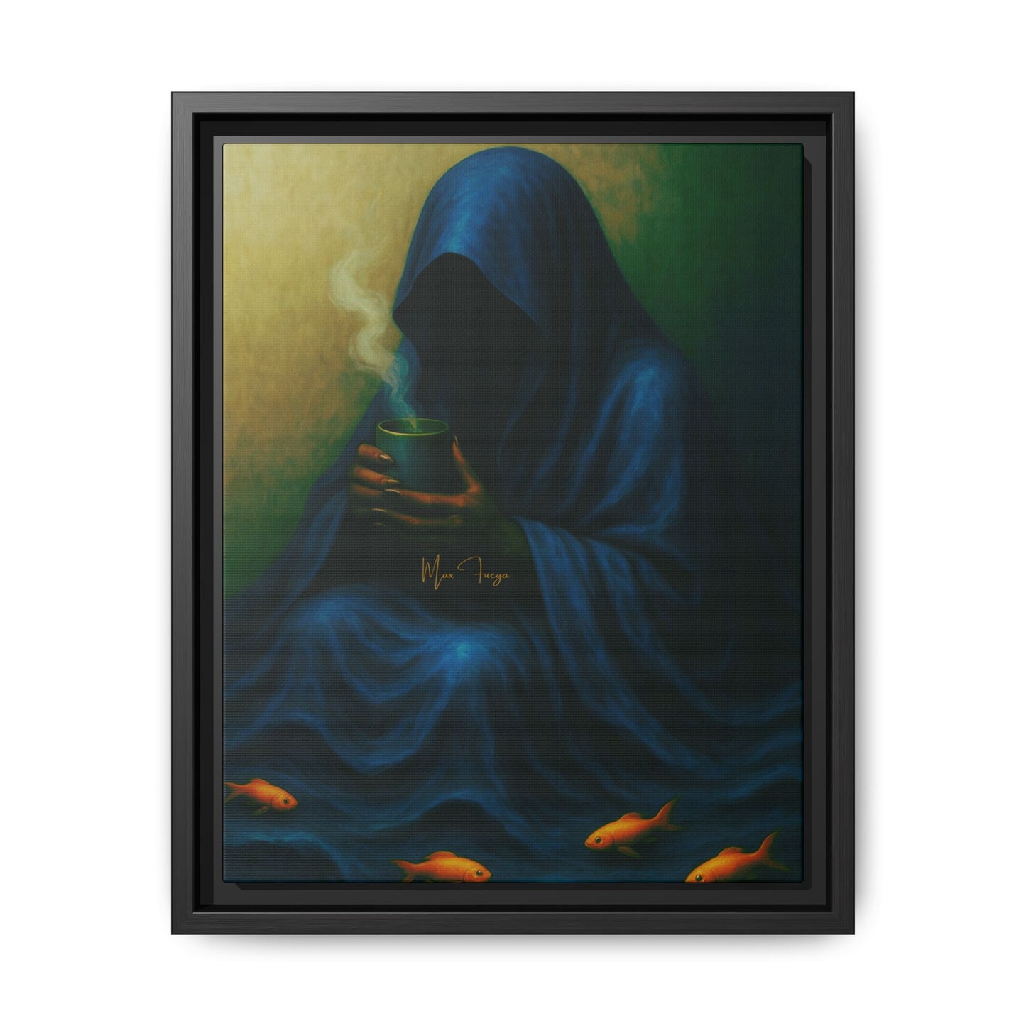 M.F. Surreal Nautical Art | Mysterious Keeper of the Cold Tide | Matte Framed Canvas w/ Artist SIgnature*