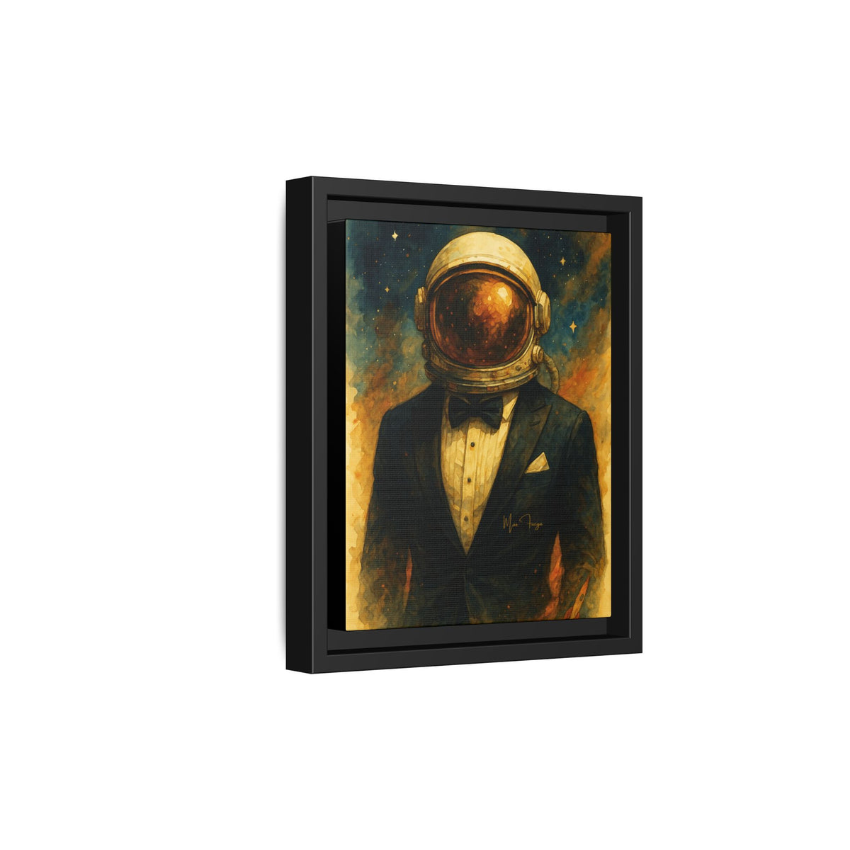 M.F. Galaxy Space Wall Art | Surreal Astronaut Gentleman | Framed Matte Canvas w/ Artist Signature*