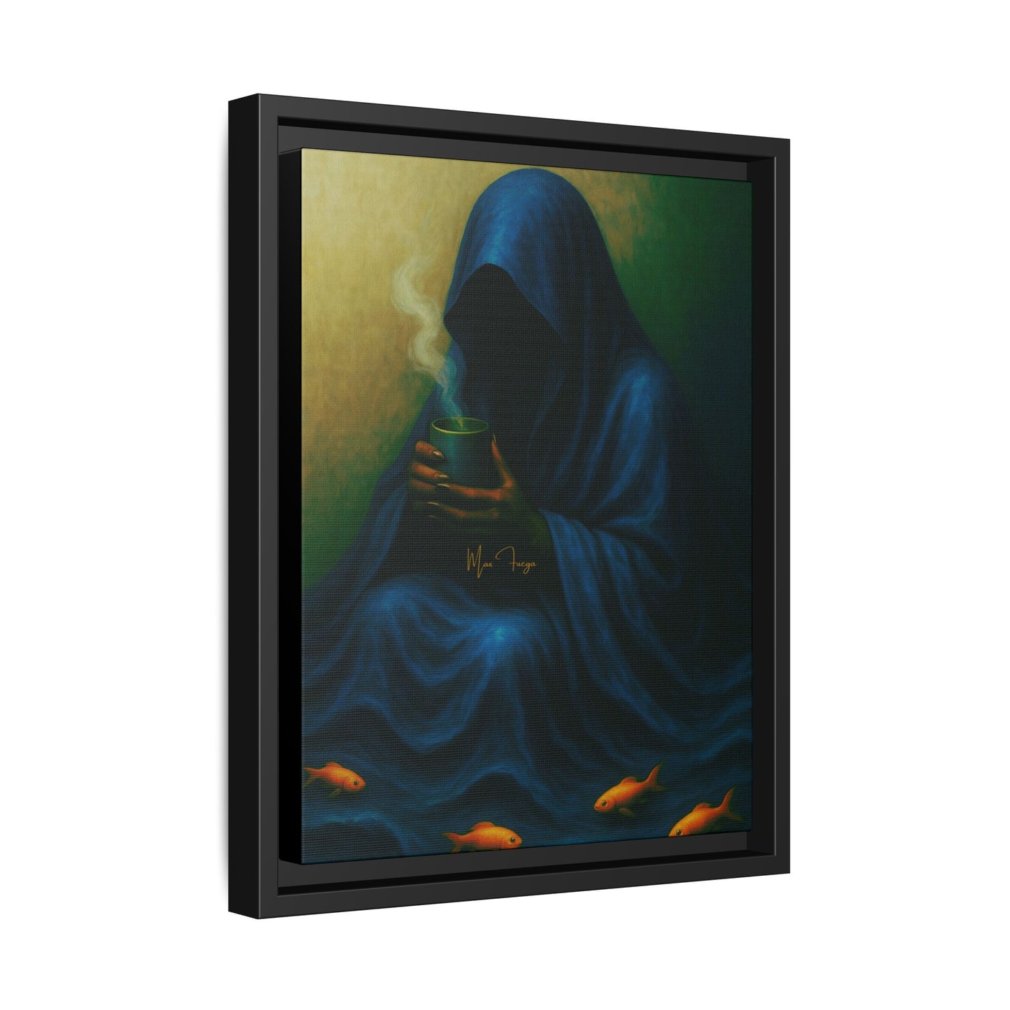 M.F. Surreal Nautical Art | Mysterious Keeper of the Cold Tide | Matte Framed Canvas w/ Artist SIgnature*