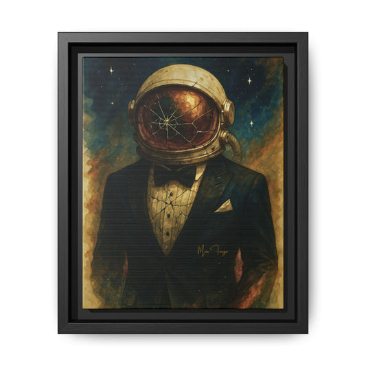 M.F. Galaxy Space Wall Art | Fractured Astronaut in Tuxedo | Framed Matte Canvas w/ Artist Signature*
