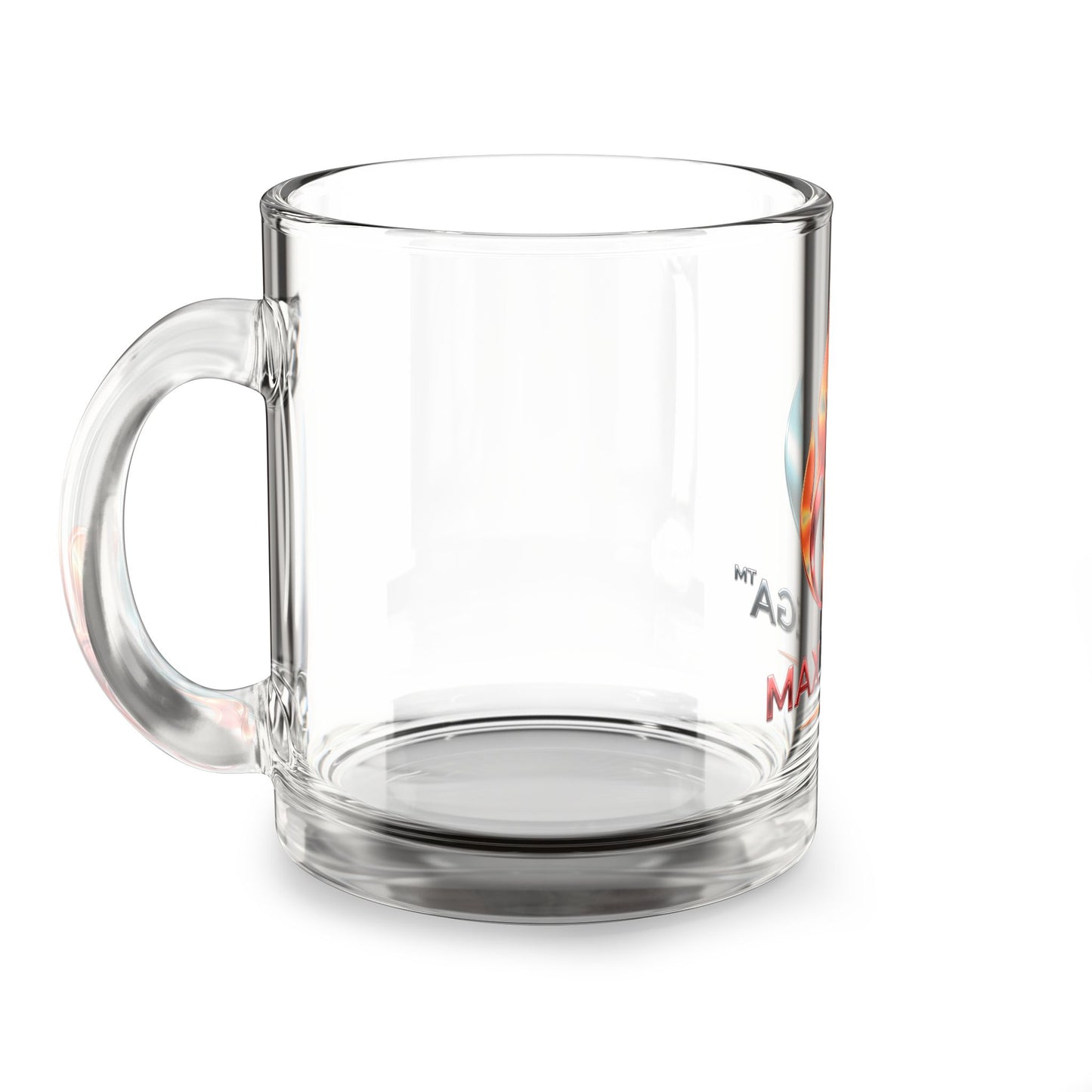 Max Fuega™ LLC 10oz Glass Cup | Coffee, Tea, Cocktail Flame Logo Mug