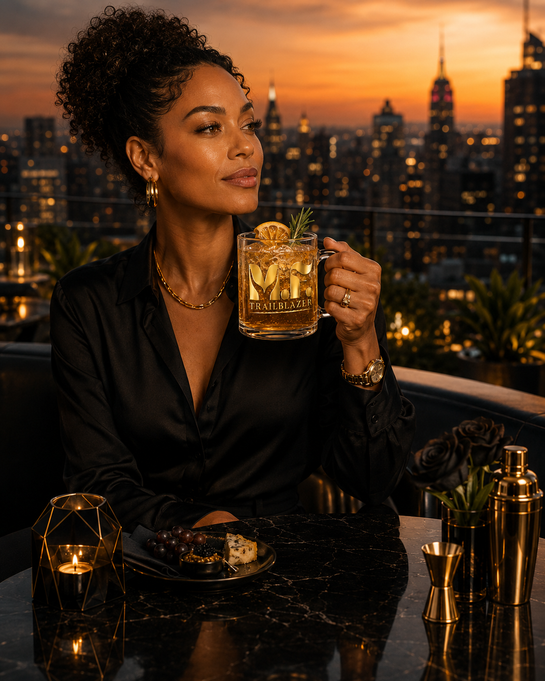 MF Trailblazer 10oz Glass Cup | Coffee, Tea, Cocktail Mug | Gold MF Logo
