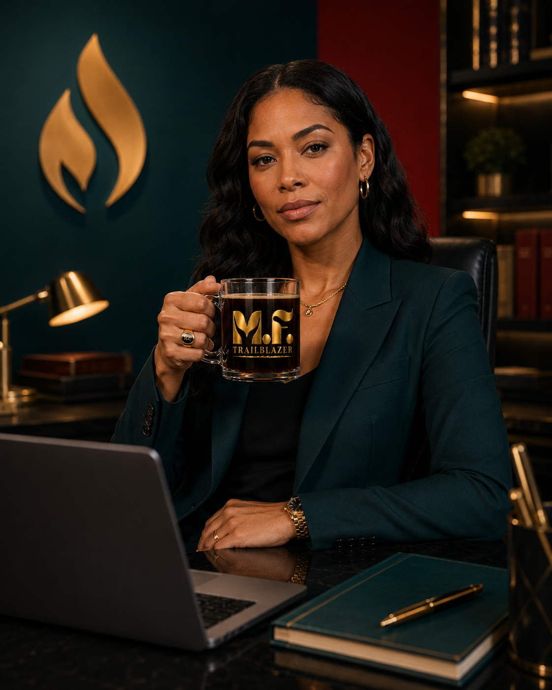 MF Trailblazer 10oz Glass Cup | Coffee, Tea, Cocktail Mug | Gold MF Logo