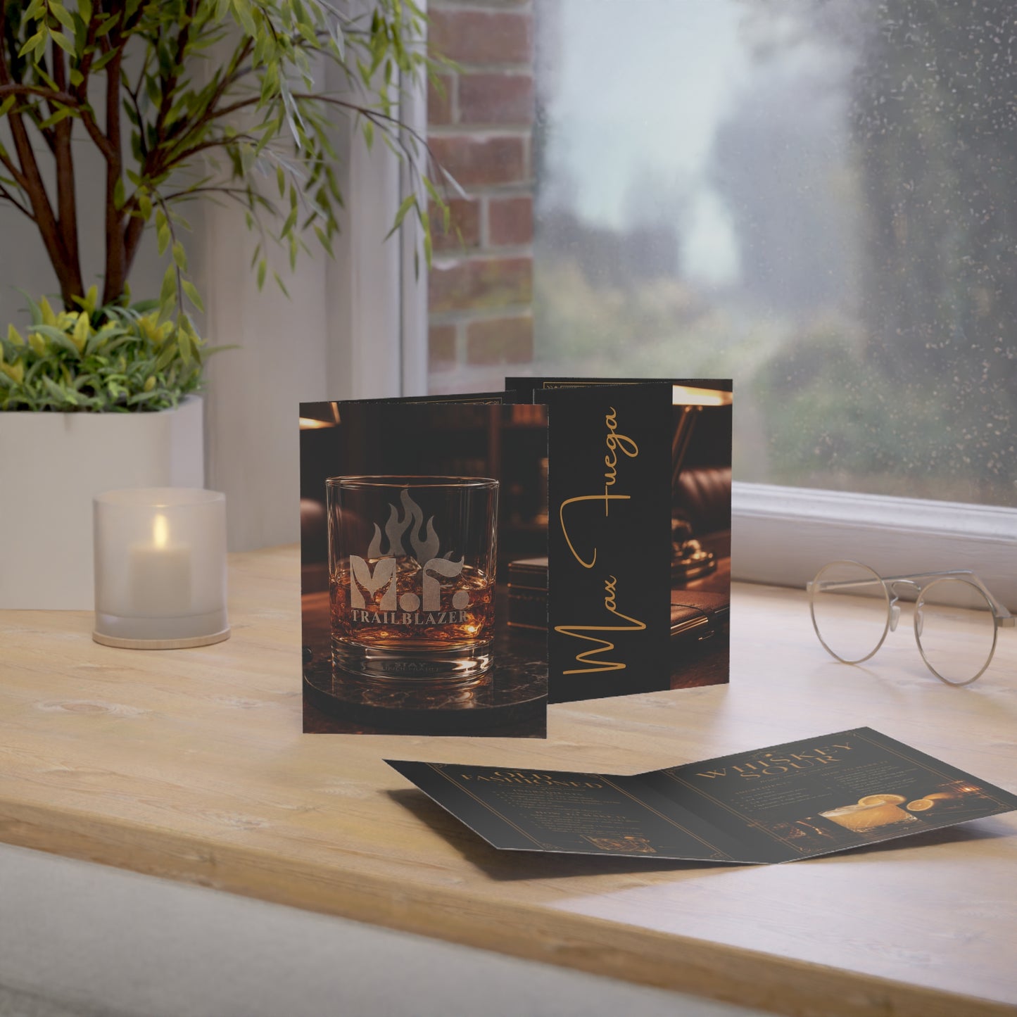M.F. Trailblazer™ Whiskey Recipe + Recognition Card | Luxe Black & Gold Gift Insert