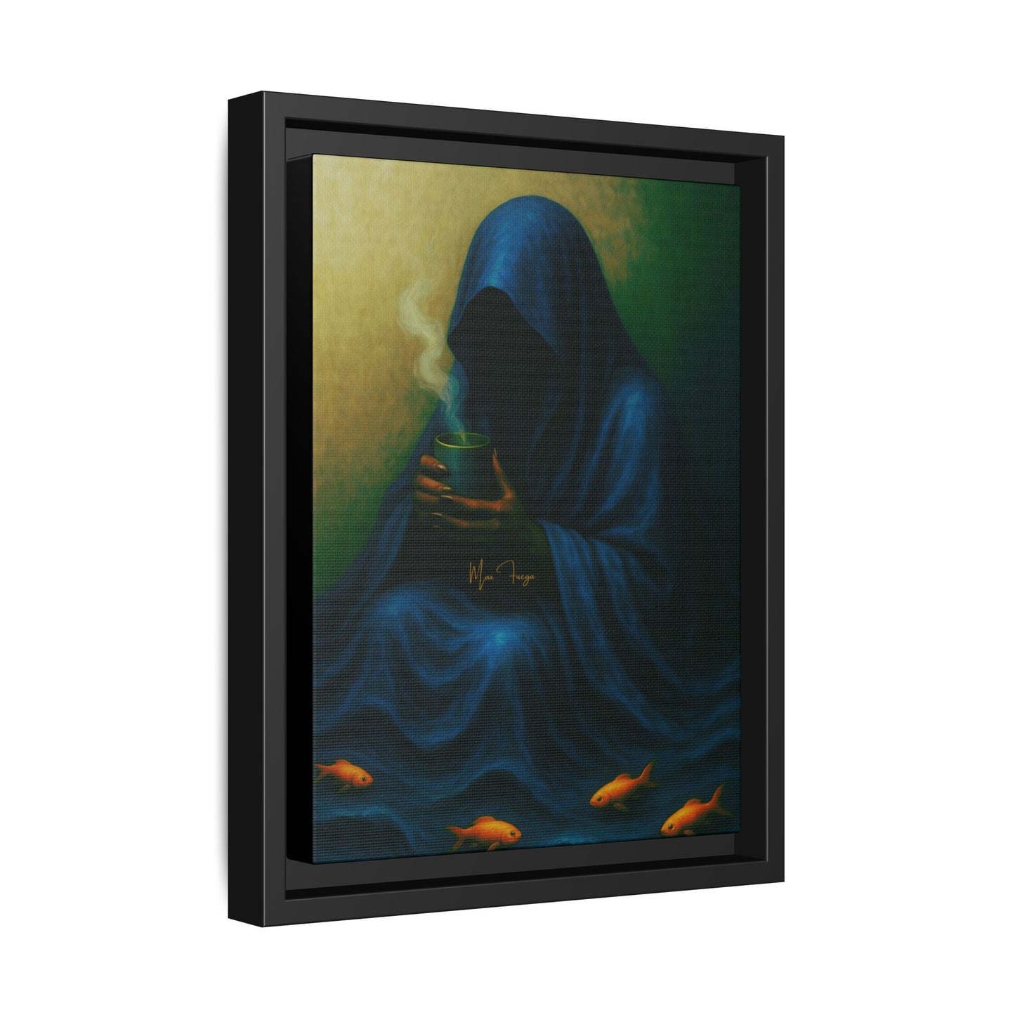 M.F. Surreal Nautical Art | Mysterious Keeper of the Cold Tide | Matte Framed Canvas w/ Artist SIgnature*