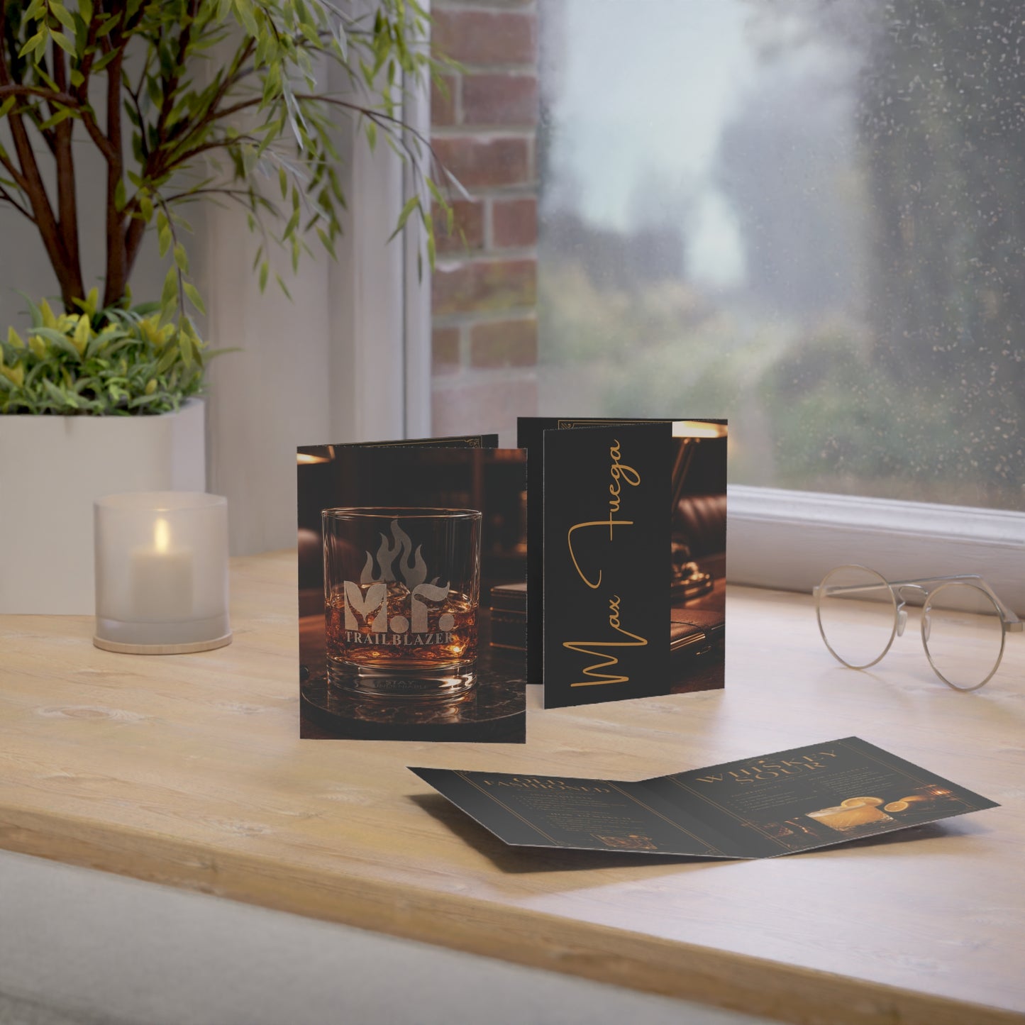 M.F. Trailblazer™ Whiskey Recipe + Recognition Card | Luxe Black & Gold Gift Insert