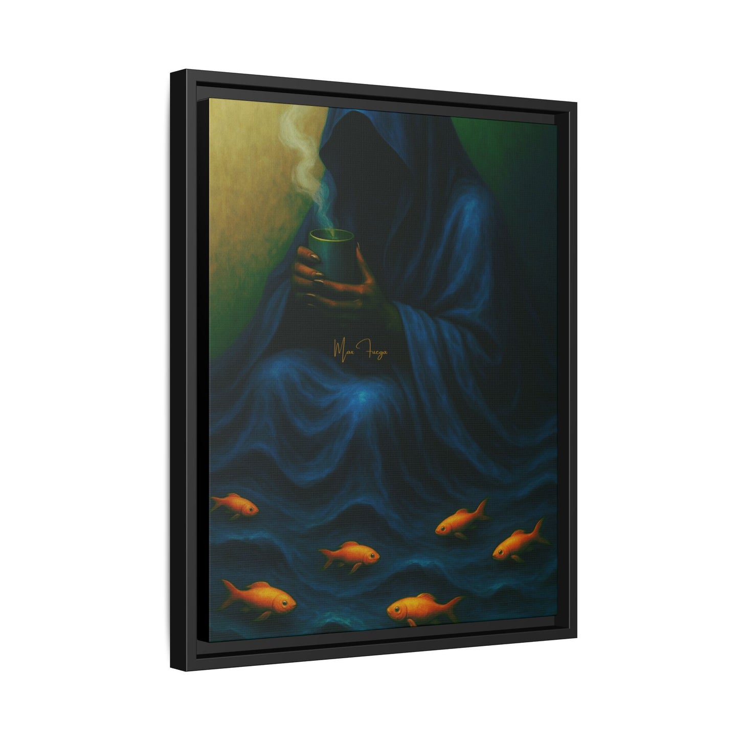 M.F. Surreal Nautical Art | Mysterious Keeper of the Cold Tide | Matte Framed Canvas w/ Artist SIgnature*