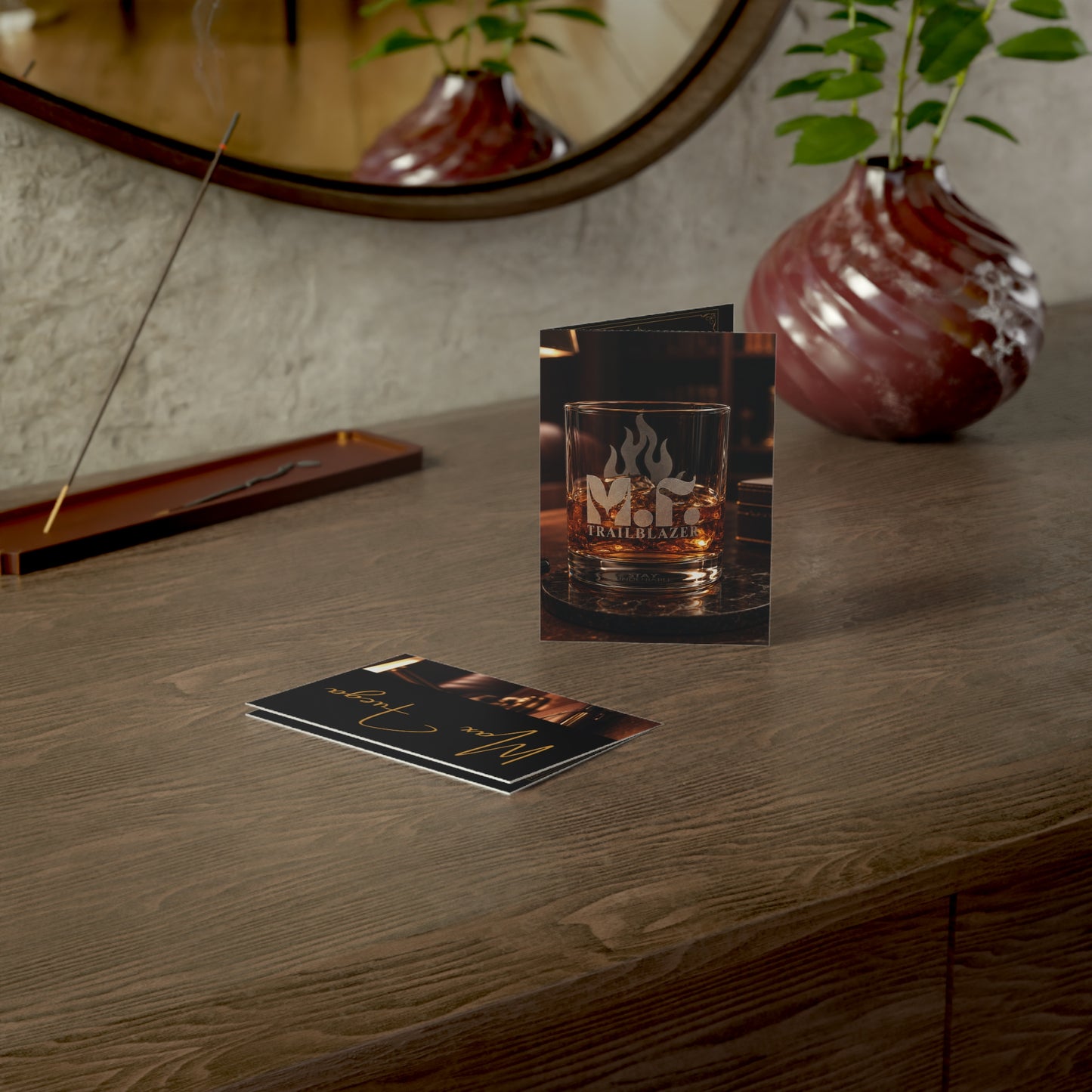 M.F. Trailblazer™ Whiskey Recipe + Recognition Card | Luxe Black & Gold Gift Insert