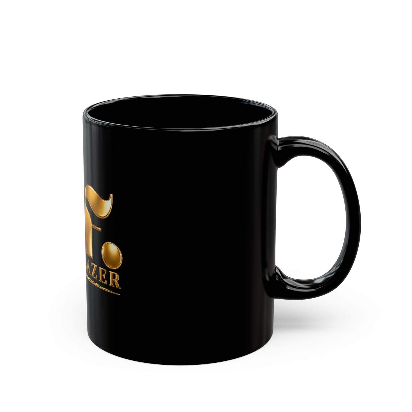 M.F. Trailblazer Gold Logo Black Mug | Glossy Ceramic Coffee Cup | 11oz / 15oz