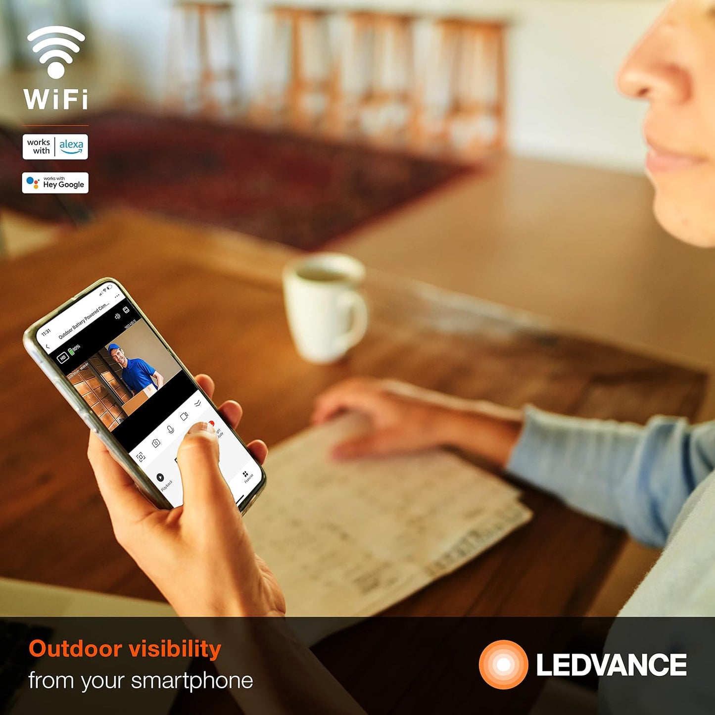 LEDVANCE SMART+ Outdoor WiFi Security Camera | Battery 1080p