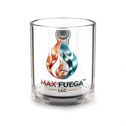 Max Fuega™ LLC 10oz Glass Cup | Coffee, Tea, Cocktail Flame Logo Mug