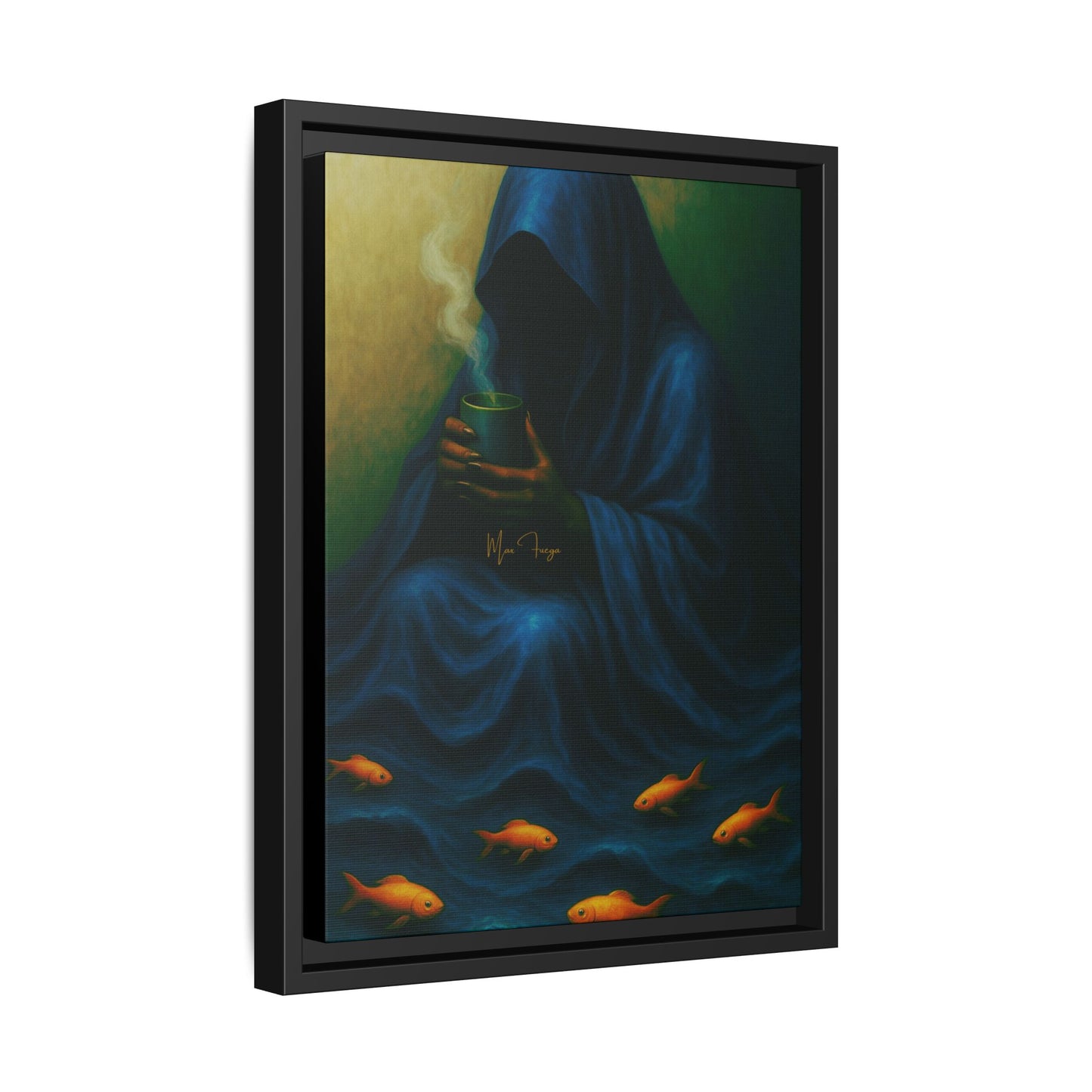 M.F. Surreal Nautical Art | Mysterious Keeper of the Cold Tide | Matte Framed Canvas w/ Artist SIgnature*