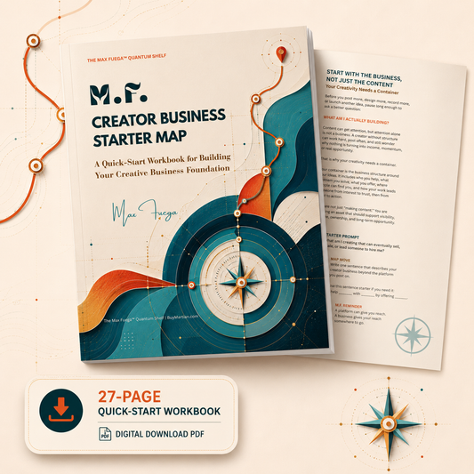 A digital workbook cover and interior page for an M.F. Creator