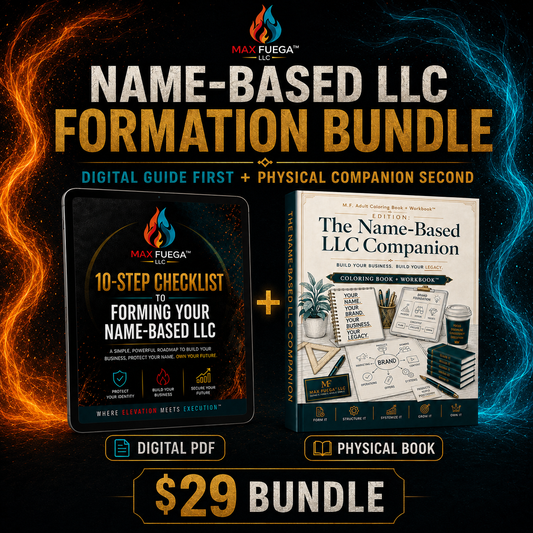 Name-Based LLC Formation Bundle | Expanded Action Guide PDF + M.F. Adult Coloring Book (& Workbook )