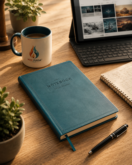 Hardcover Blue Vegan Leather Creator Journal